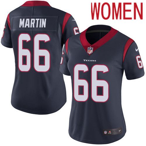 Women Houston Texans 66 Nick Martin Navy Blue Nike Vapor Limited NFL Jersey